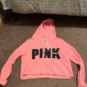 Pink Cropped Hoodie